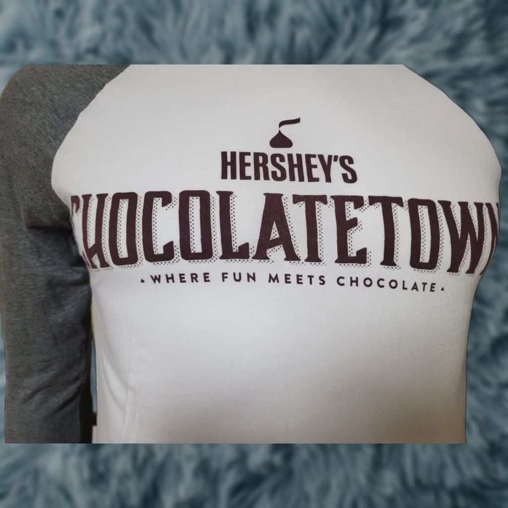 Vintage Hersheys Chocolatetown Raglan Shirt Unisex Adults S White Jersey T Shirt Small Nice Size S / US 4 / IT 40 - 1 Thumbnail
