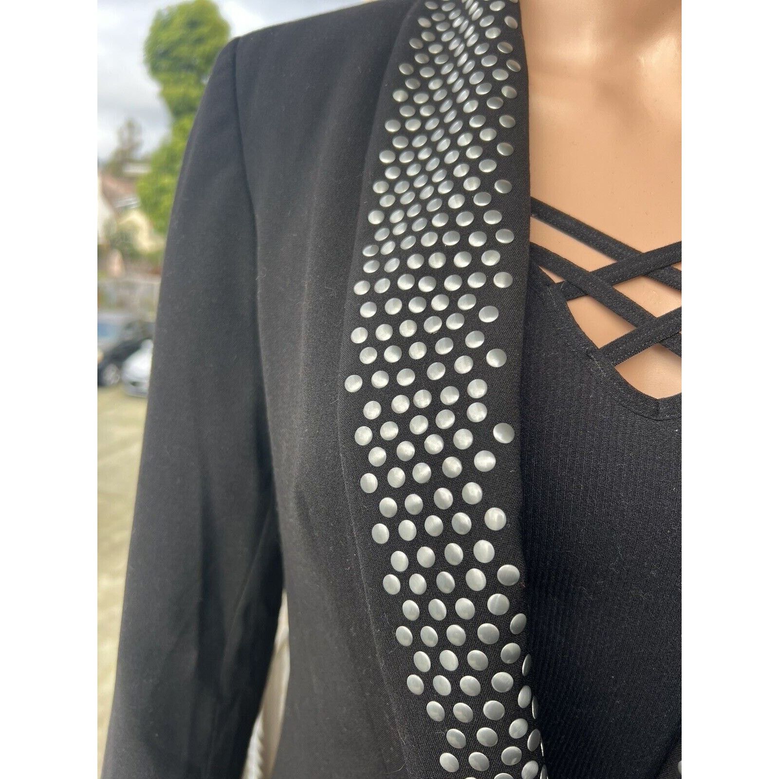Other Romeo & Juliet Couture Women’s Blazer Black/Sliver Studs S Size S / US 4 / IT 40 - 4 Thumbnail