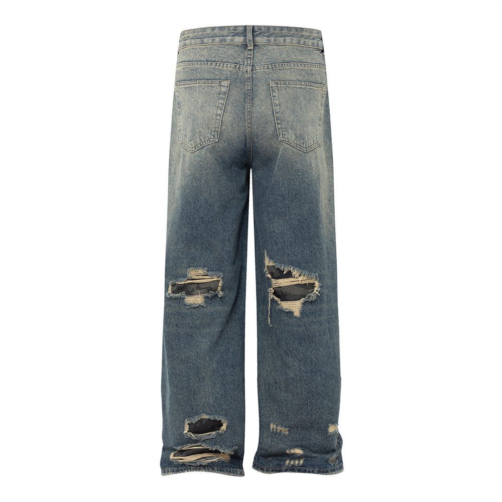 Japanese Brand Men's punk tie-dye gradient washed distressed jeans Size US 34 / EU 50 - 2 Thumbnail