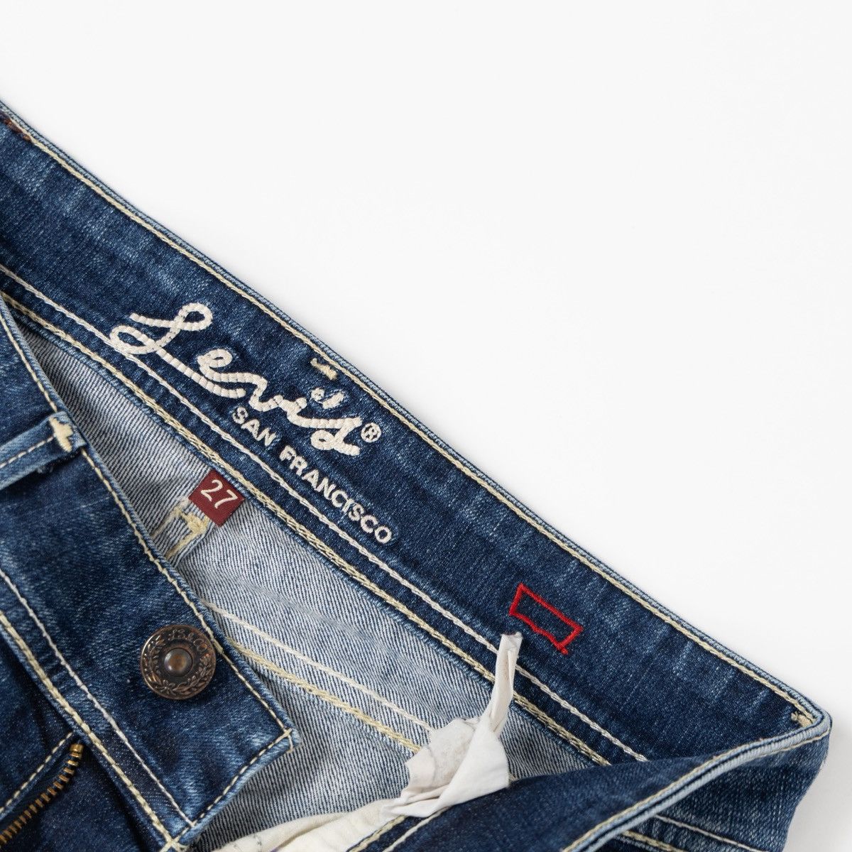 Levi's Vintage Clothing Levis Womens Blue Jeans Vintage Y2K Wash Straight Leg Denim Size 27" / US 4 / IT 40 - 6 Thumbnail