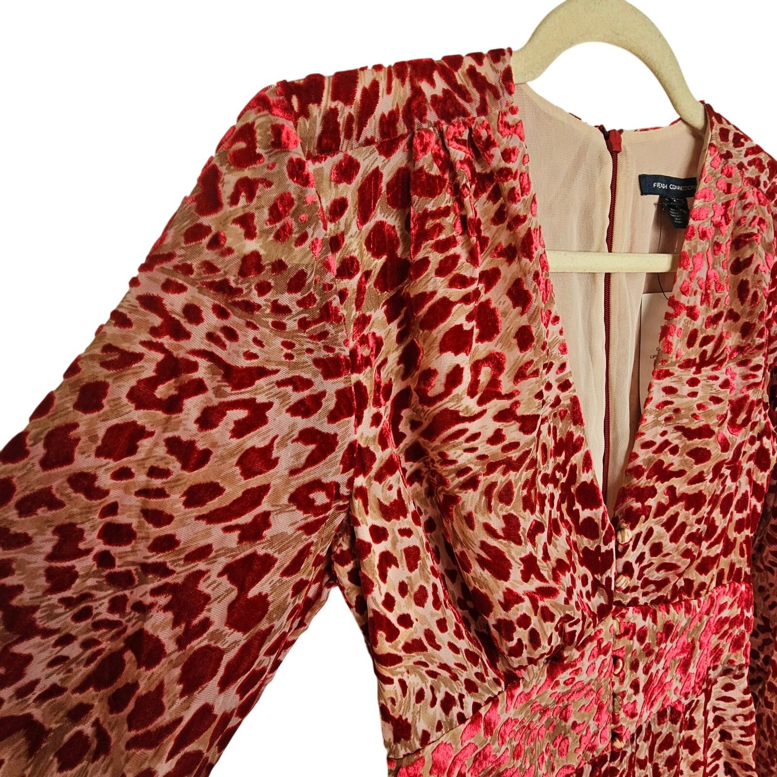 French Connection French Connection Womens Velvet Adelma Devore Leopard Print Size XS / US 0-2 / IT 36-38 - 7 Thumbnail