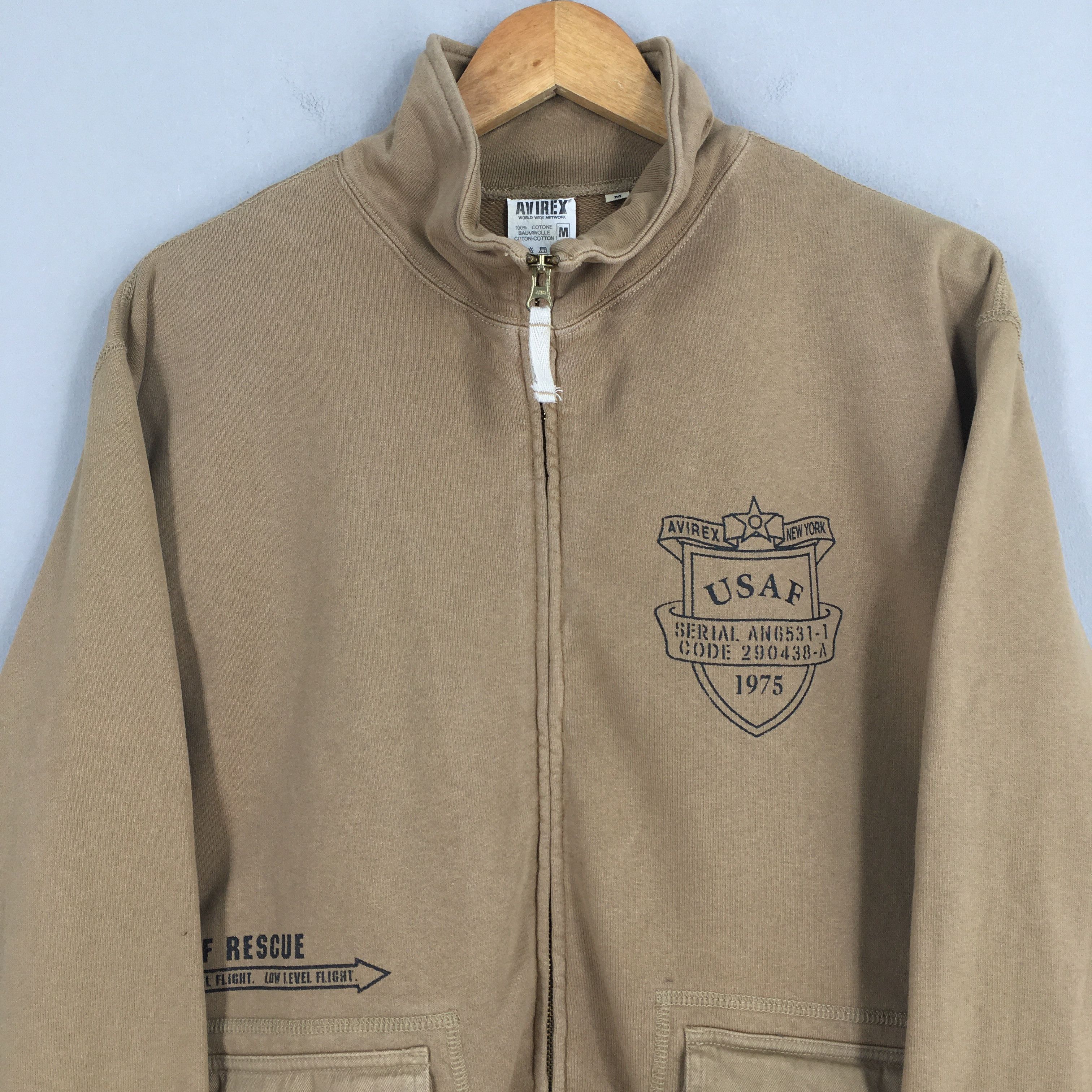 Avirex Vintage 90's Avirex Usaf Zipper Sweatshirt Medium Size US M / EU 48-50 / 2 - 2 Thumbnail