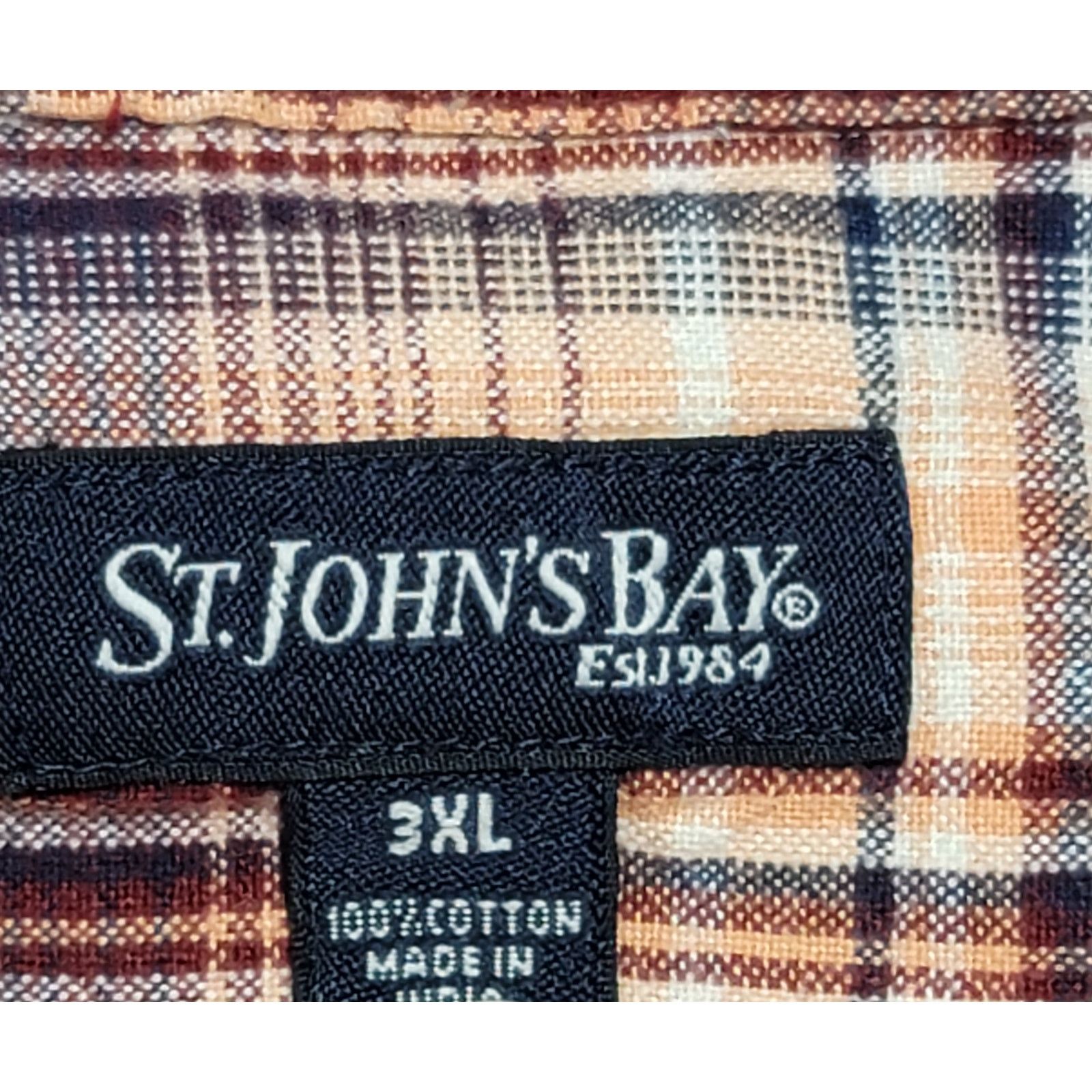 St. Johns Bay St Johns Bay Orange Blue Plaid Button Up Shirt 3XL Size US XXL / EU 58 / 5 - 4 Thumbnail