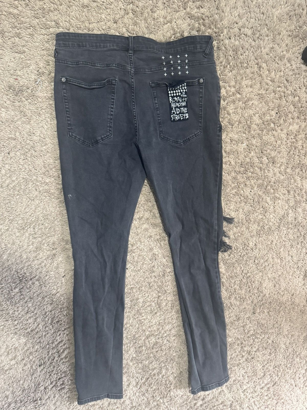 Ksubi Ksubi Van Winkle Dusted Black Trashed Distressed Crash Denim Size US 36 / EU 52 - 1 Thumbnail
