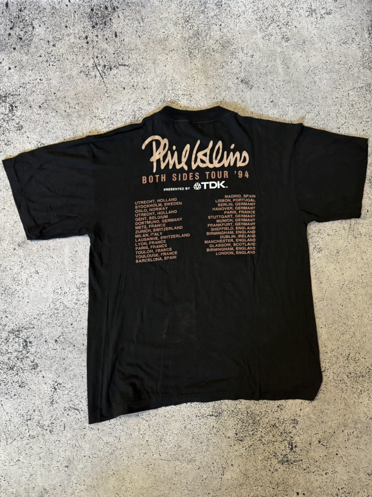 Designer Vintage Phil Collins 1994 Sears Tour Concert T-Shirt Brockum Size US XL / EU 56 / 4 - 4 Thumbnail