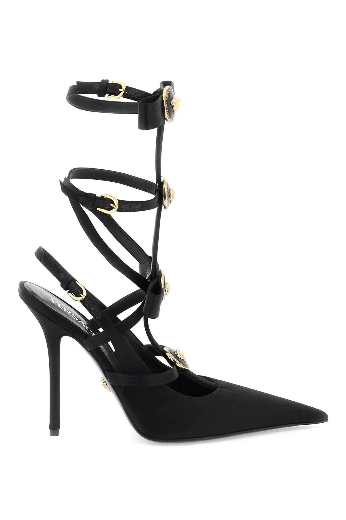 image of Versace O1S22I1N1223 Slingback Pumps In Black Shoes, Women's (Size 10)
