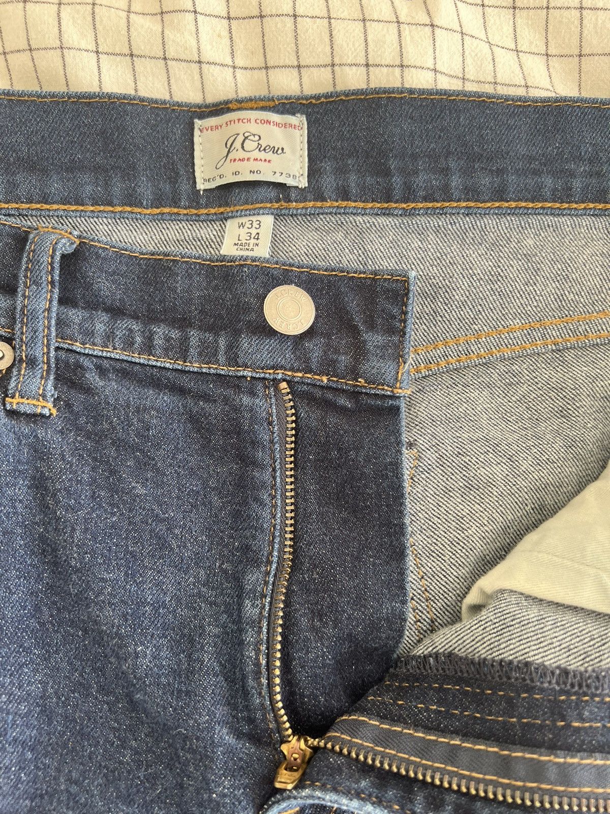 J.Crew J. Crew - 484 Slim - Dark Blue - 33 Waist 34 Inseam Size US 33 - 7 Thumbnail