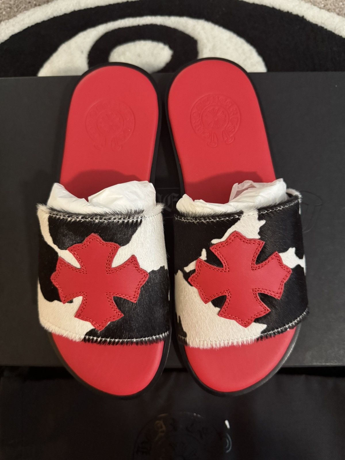 Chrome Hearts chrome hearts red cow patch slide Size US 6.5 / EU 39-40 - 1 Thumbnail