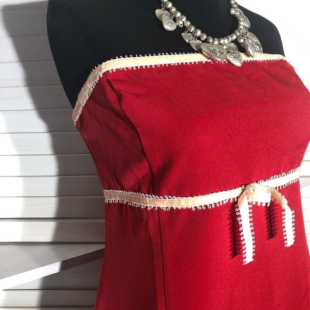 Forever 21 NWT Forever 21 Pleated Mini Dress Strapless Bow Red/White XL Size XL / US 12-14 / IT 48-50 - 9 Thumbnail