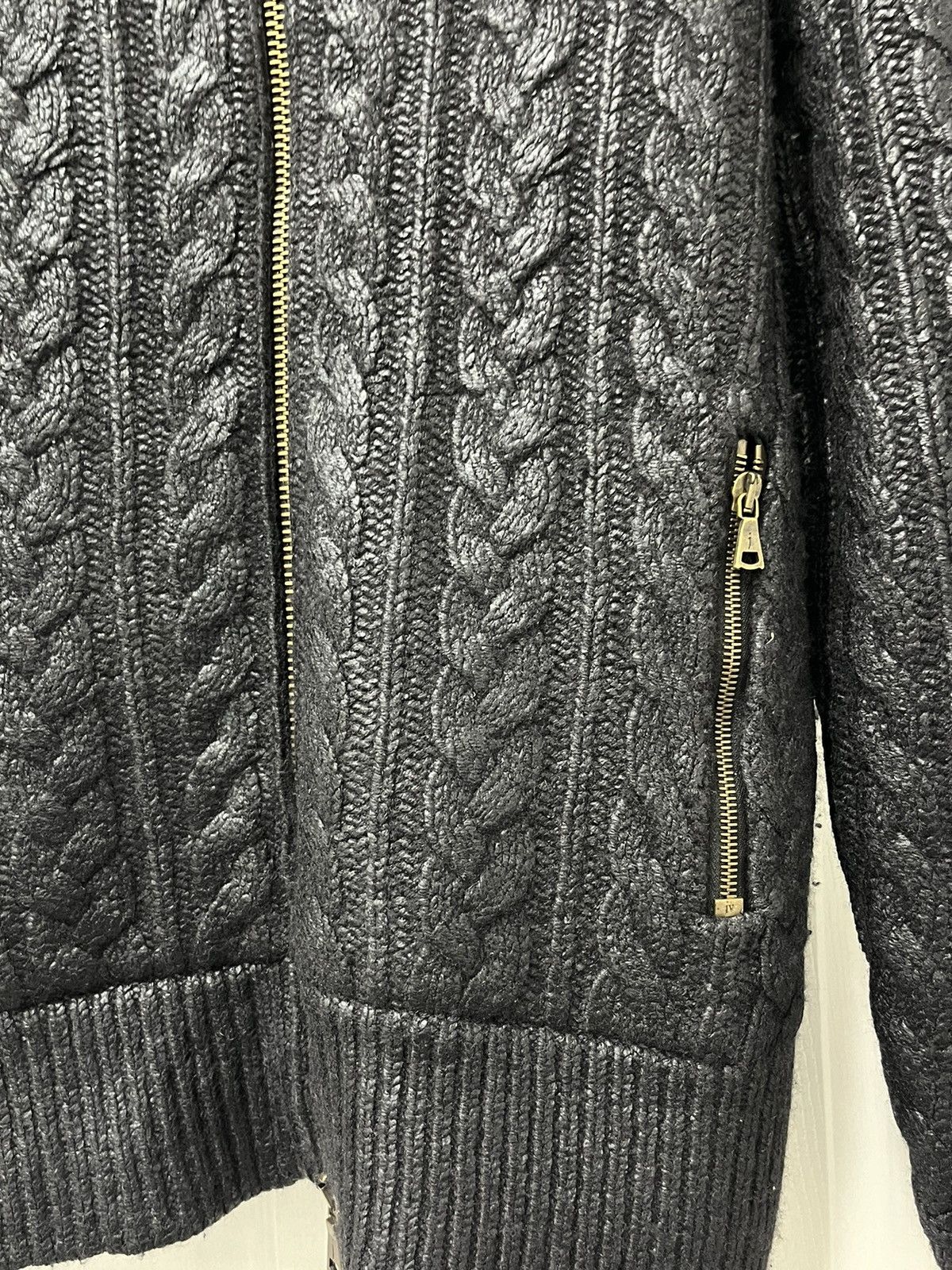 John Varvatos Foil Cable knit sweater. XL Size US XL / EU 56 / 4 - 14 Thumbnail