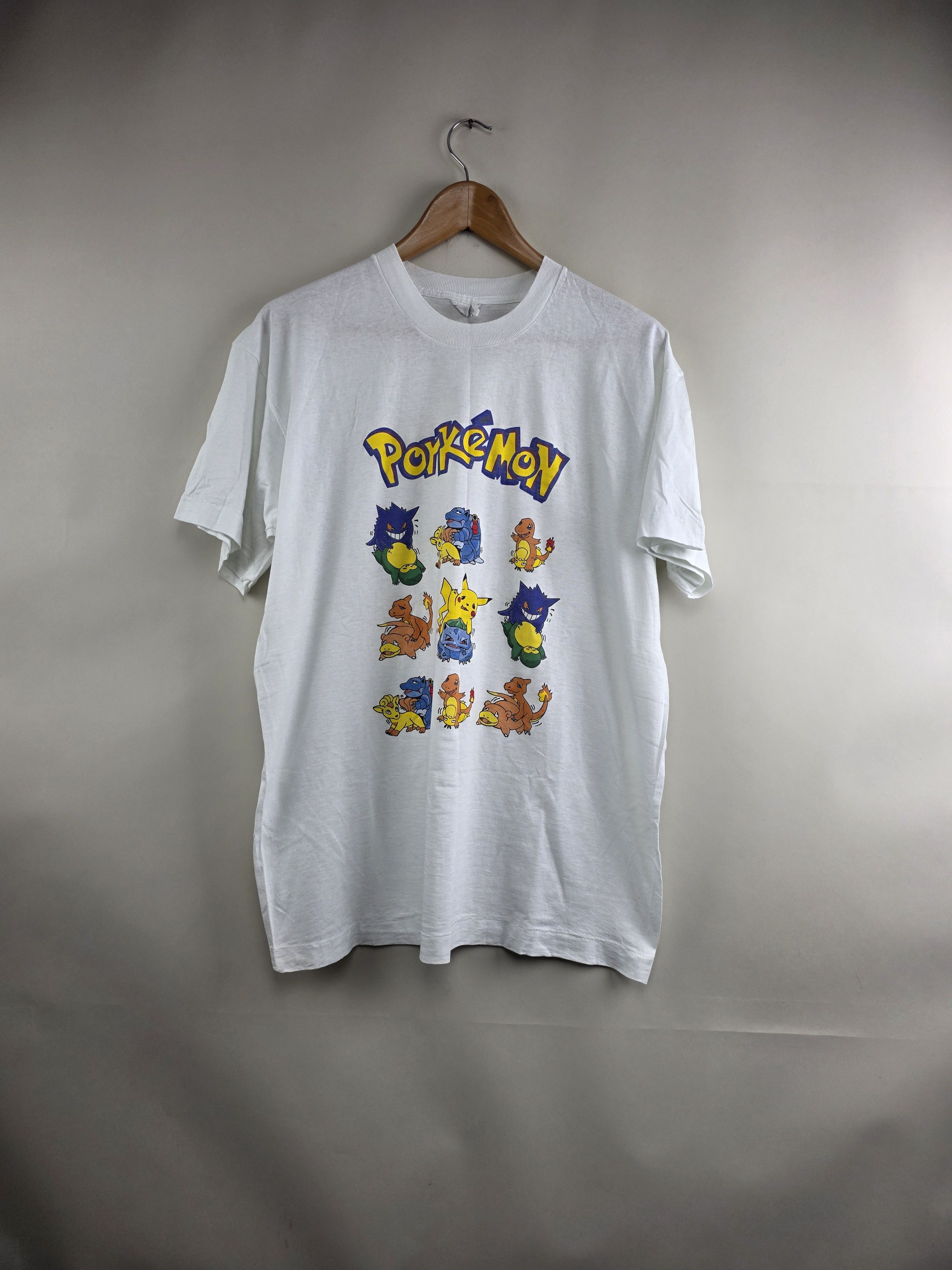 Anime 90s Pokémon Porkémon Anime Tee L 22" 28.5" Size US L / EU 52-54 / 3 - 1 Thumbnail