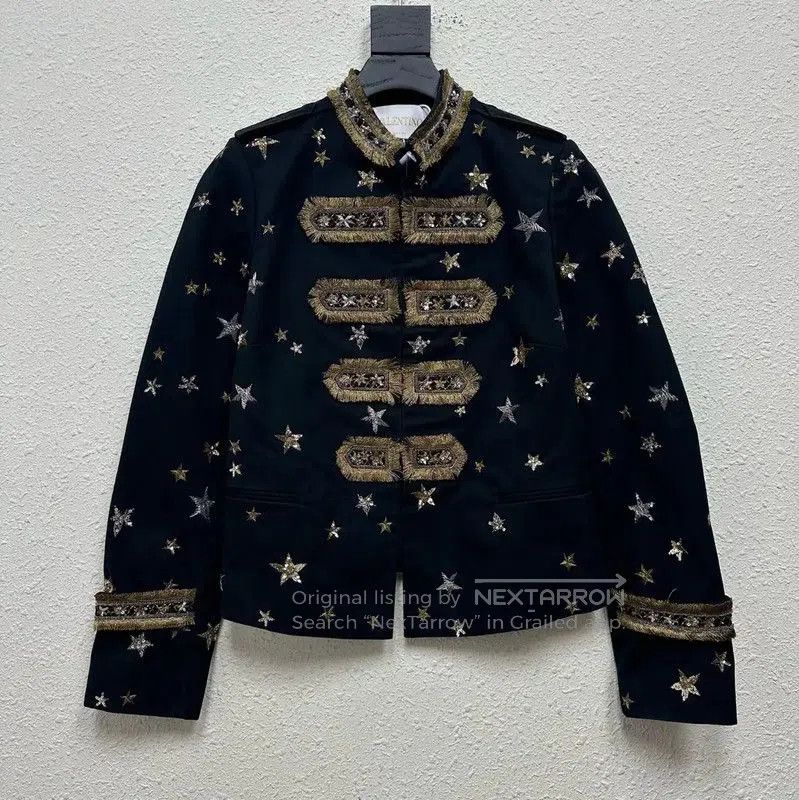 Valentino Valentino Black Embroidered Jacket for Women . Size M / US 6-8 / IT 42-44 - 1 Thumbnail