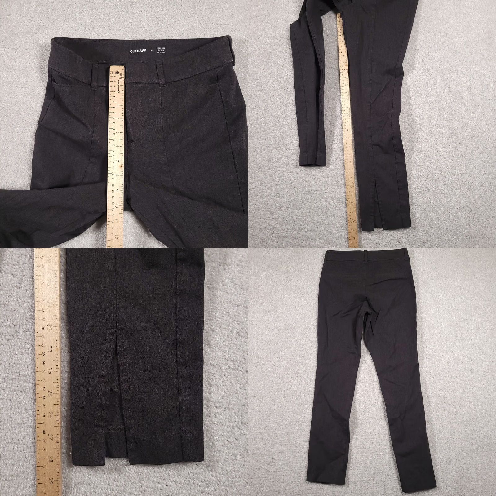Old Navy Old Navy Pixie Split Hem Pants Women's 4 Gray Stretch Slim Mid Rise Ankle Pants Size 27" / US 4 / IT 40 - 8 Thumbnail
