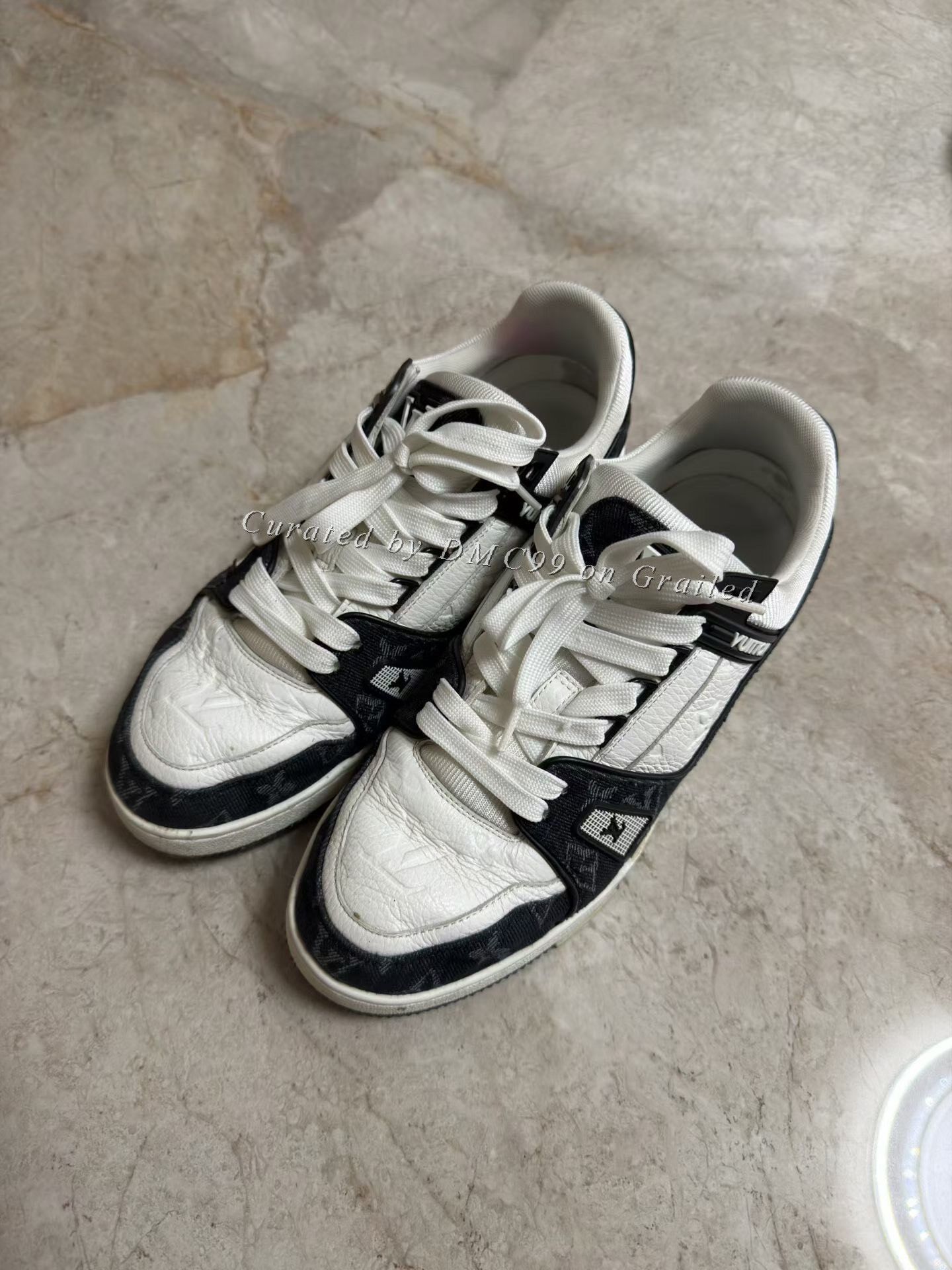 Louis Vuitton Louis Vuitton LV Trainer Black White Denim Size US 7 / EU 40 - 1 Thumbnail