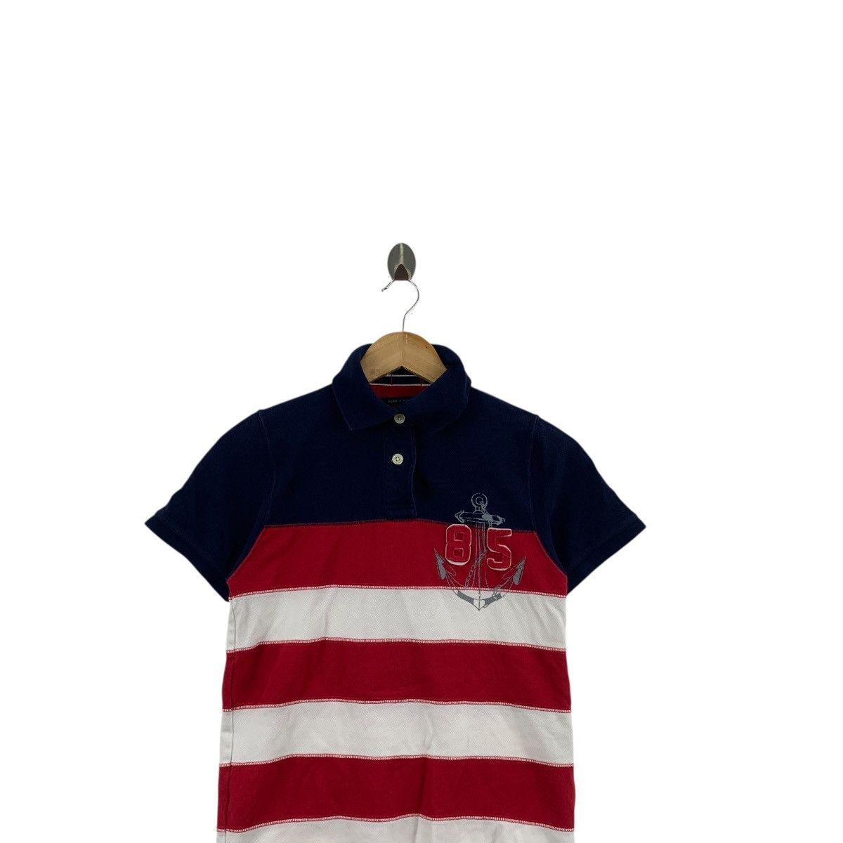 Tommy Hilfiger Vintage TOMMY HILFIGER Marine Crew Polo Tee Shirt Top Collar Size L / US 10 / IT 46 - 2 Thumbnail