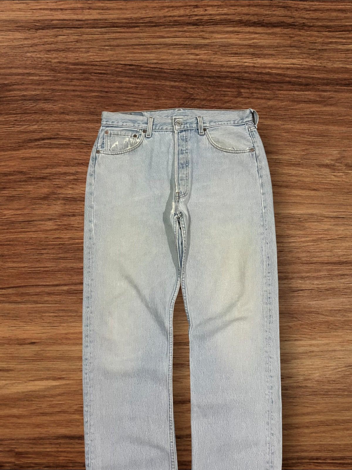 Levi's × Levi's Vintage Clothing Vintage 90s Levi’s 501 Light Blue Washed Button Fly Jeans Size US 33 - 3 Thumbnail
