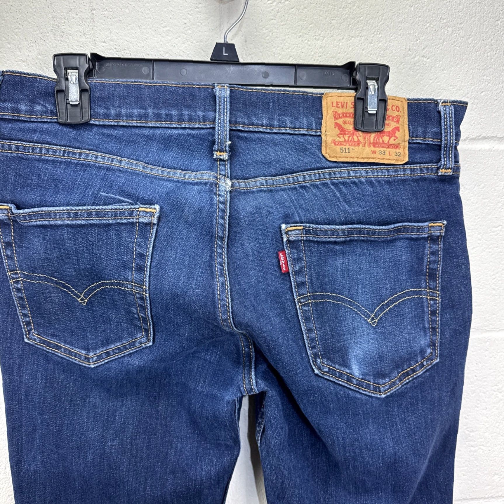 Levi's Levi's 511 Men's Skinny Jeans Cotton Blend Blue Size 33x32 5-Pocket Zip Regular Fit Size US 33 - 7 Thumbnail
