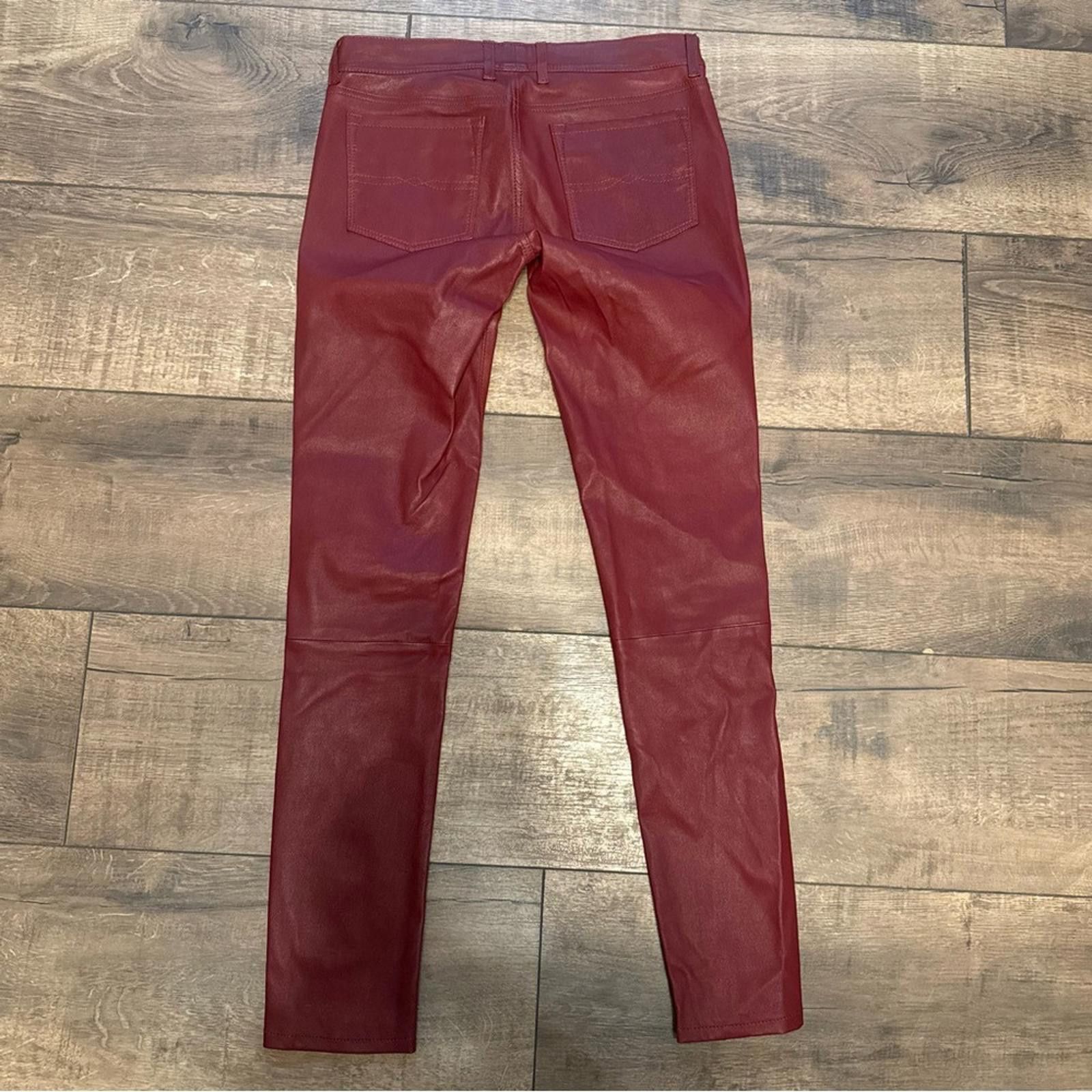 Other Lambskin Red Leather Pants Size 26" / US 2 / IT 38 - 5 Thumbnail