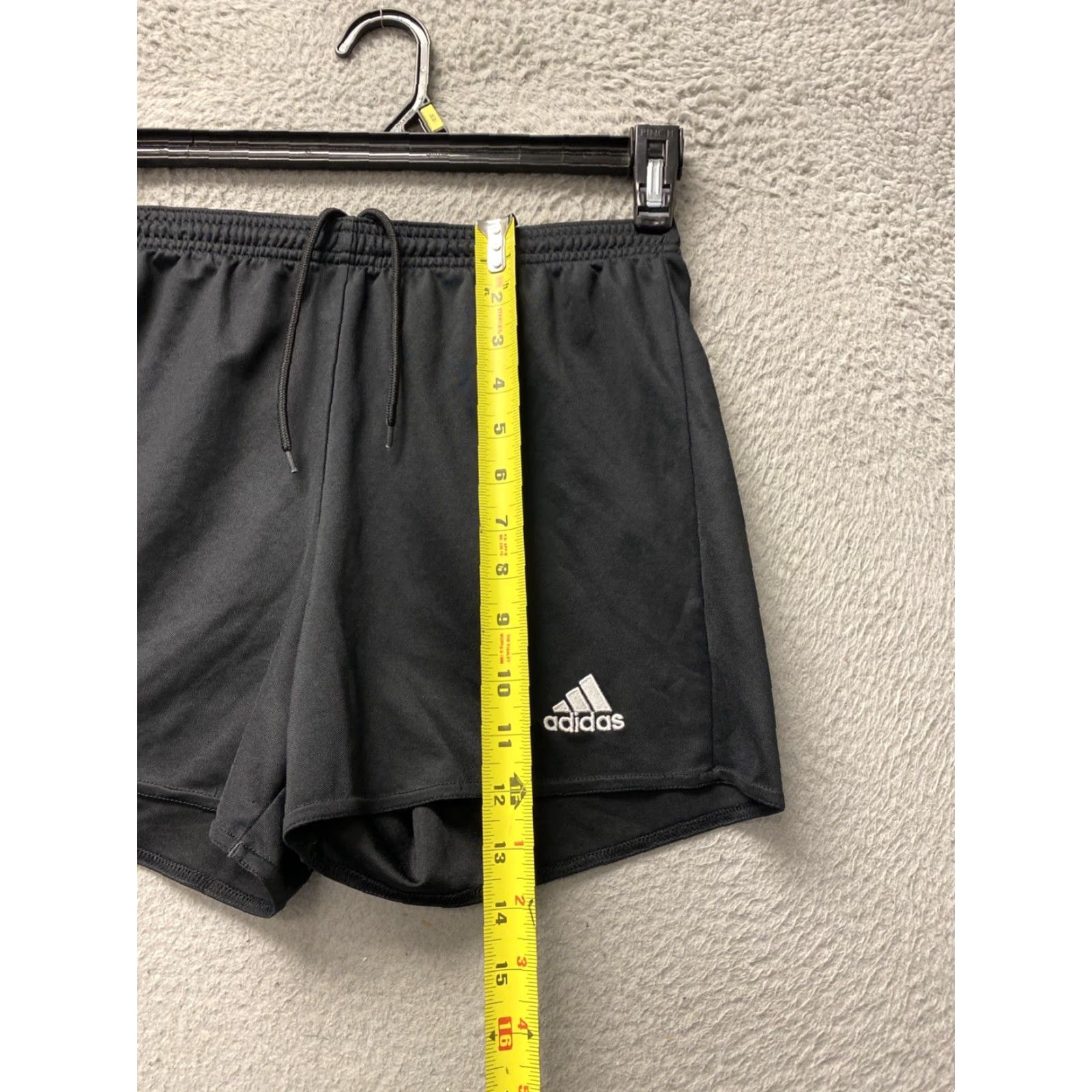 Adidas Adidas Women's Black Track Shorts S Regular Athletic Drawstring Inseam 3.5in - Black Polyester, Activewear, Running & Gym Size 28" / US 6 / IT 42 - 4 Thumbnail