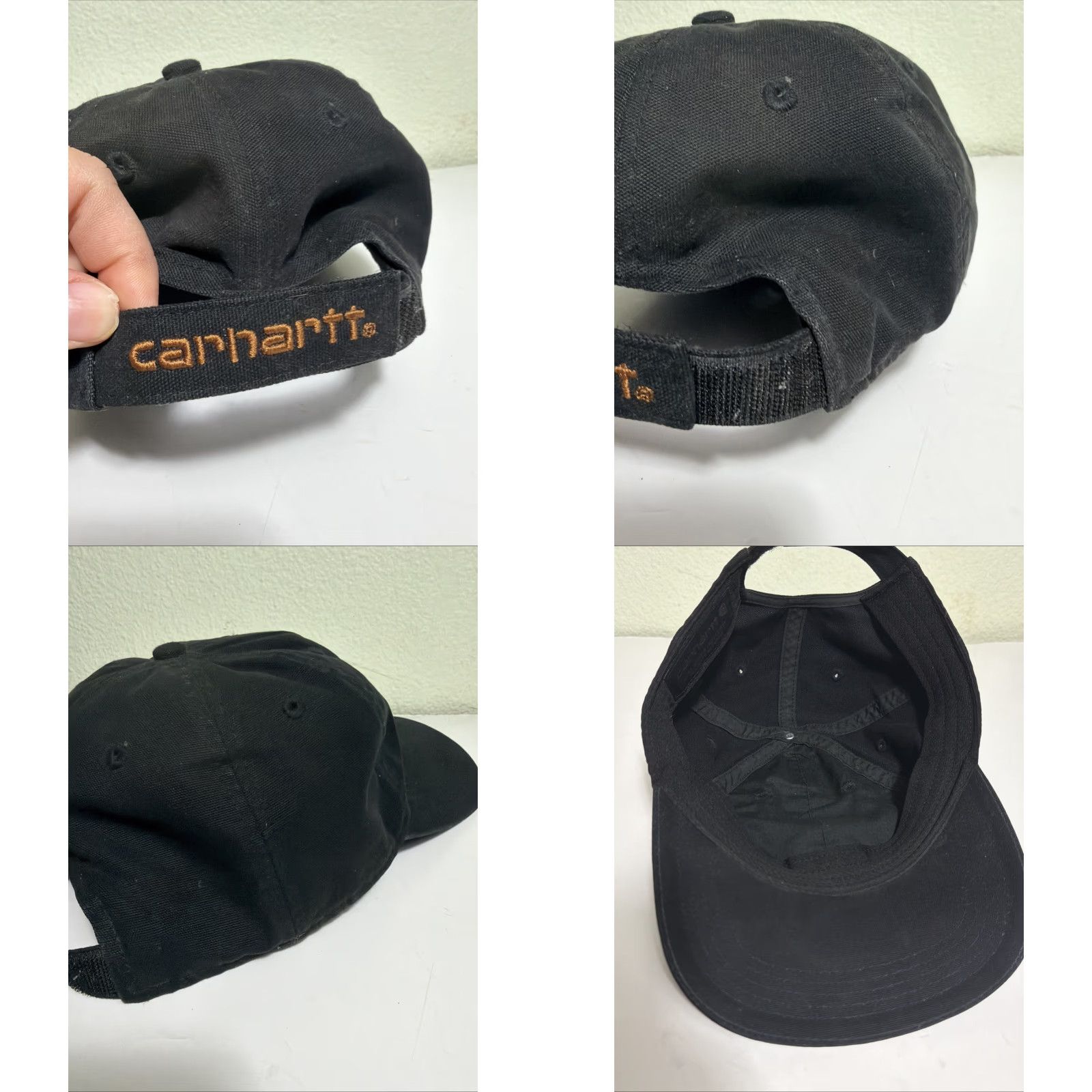 Carhartt Carhartt Hat Strapback Black Leather Patch Adjustable Hat One Size Mens Baseball Cap Size ONE SIZE - 9 Thumbnail