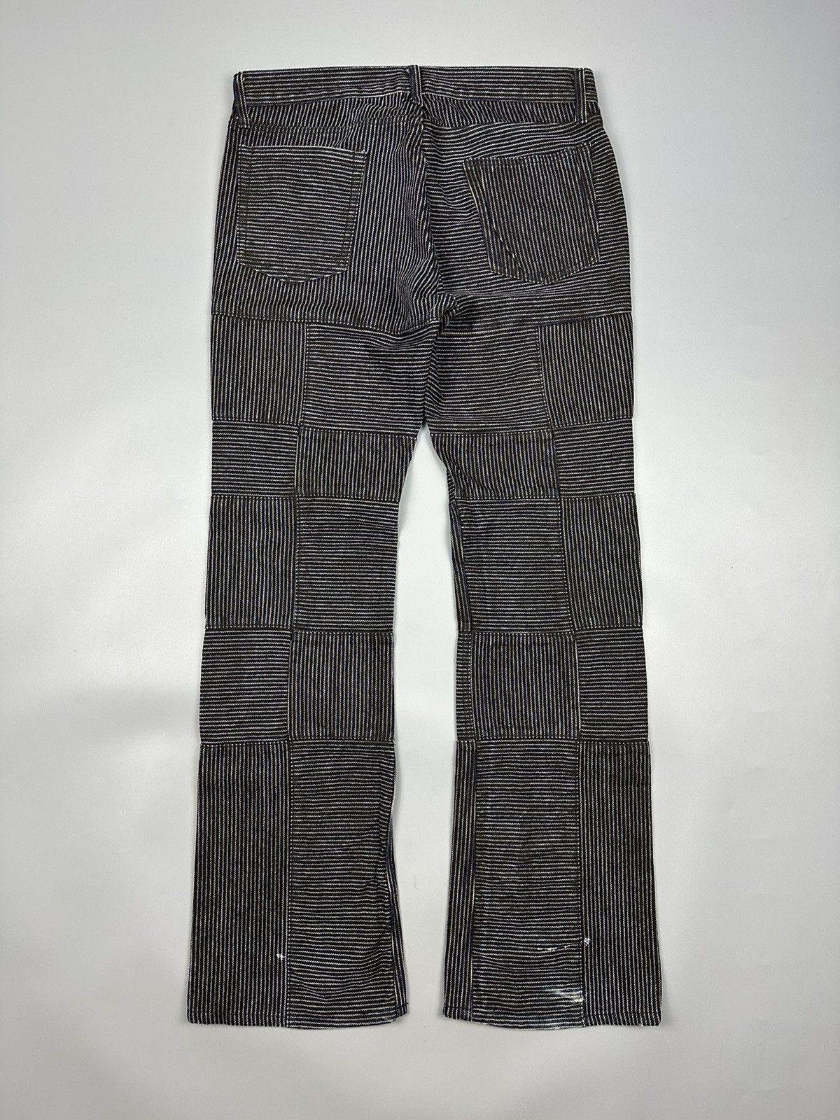 If Six Was Nine × Le Grande Bleu (L.G.B.) 🔥Flared🔥The Difference Rupert Patches Stripe Flared Denim Size US 34 / EU 50 - 2 Thumbnail