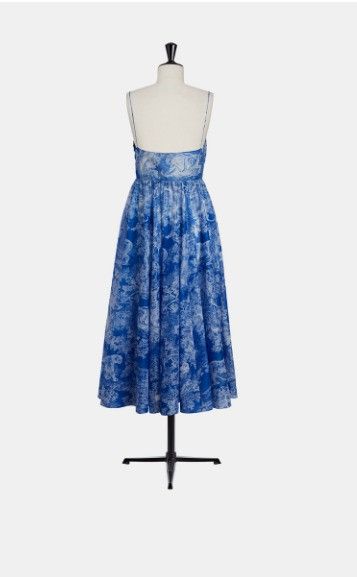 Dior o1w1db10924 Cotton Dress in Blue Size XL / US 12-14 / IT 48-50 - 2 Thumbnail