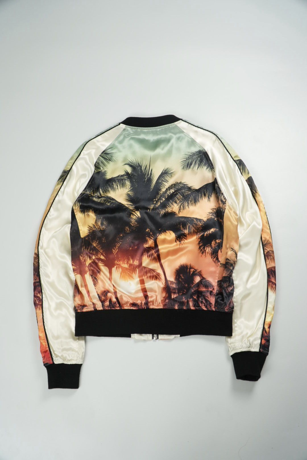Balmain Balmain Palm Tree-Print Satin Bomber Jacket Size US S / EU 44-46 / 1 - 2 Thumbnail