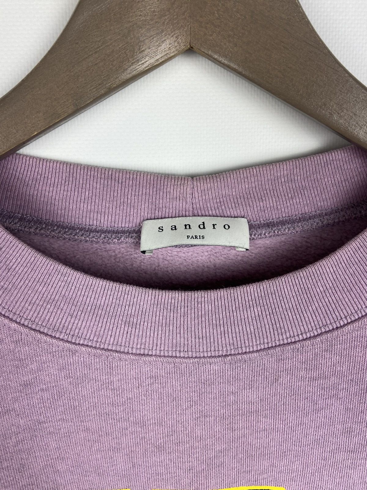 Designer × Sandro SANDRO Printed And Flocked College Sweatshirt Womens Purple Size XS / US 0-2 / IT 36-38 - 4 Thumbnail