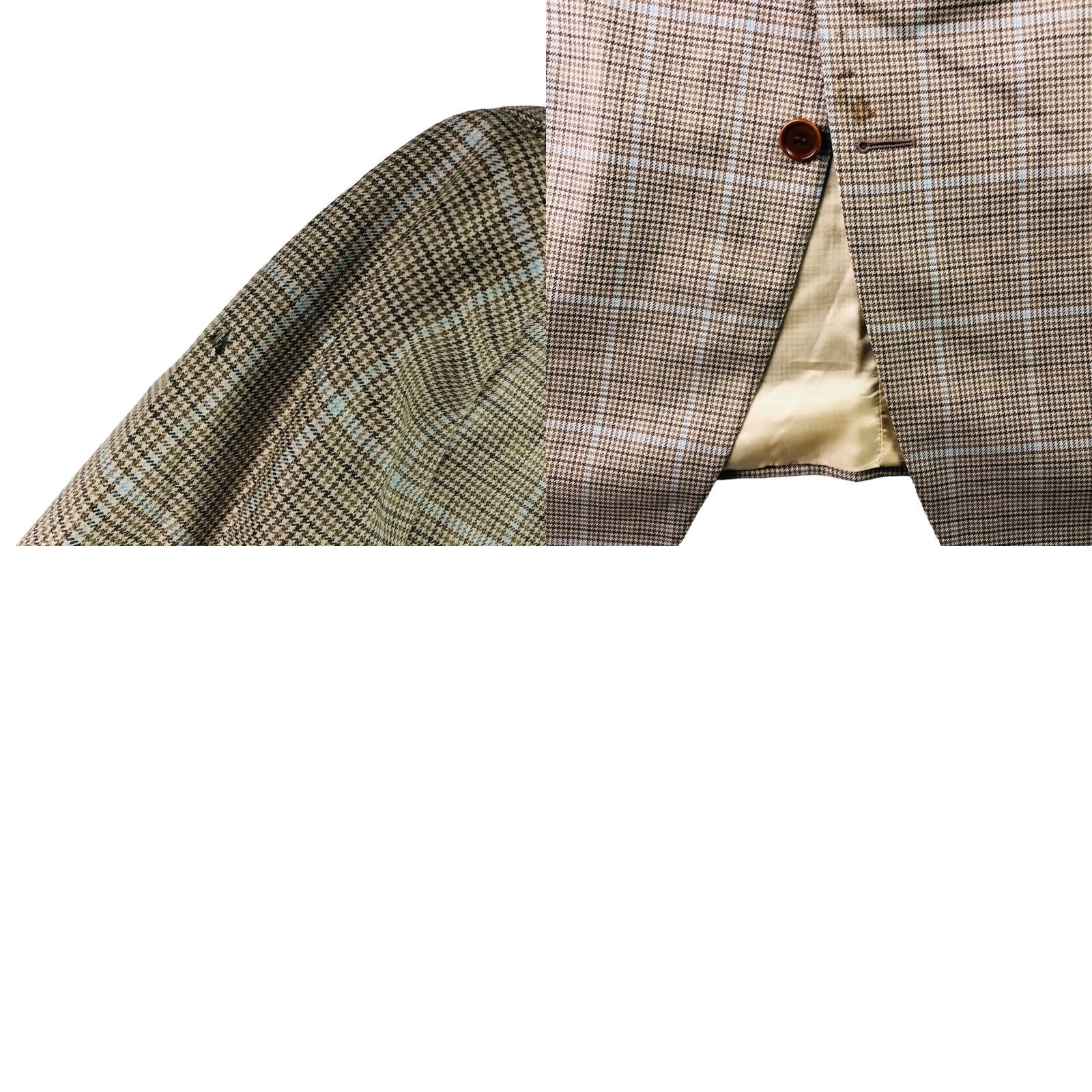 Vintage Trussini Blazer Jacket Men 50 Regular Wool Brown Windowpane Italy 2-Button Notch Lapel Size 50R - 9 Thumbnail