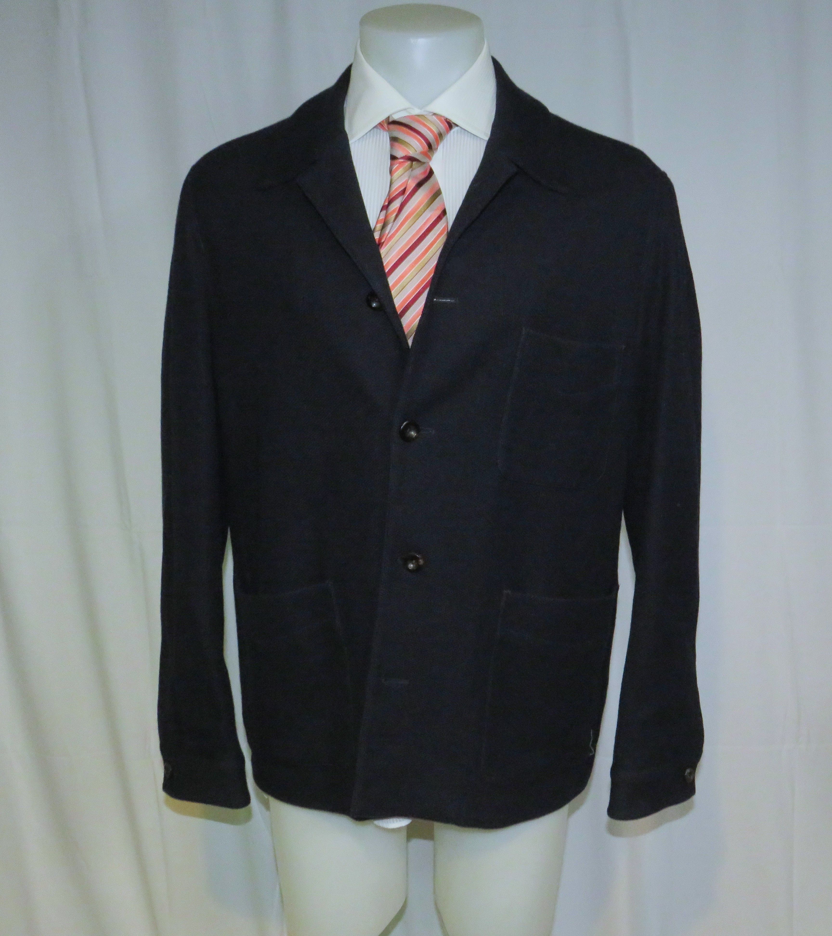 Ralph Lauren Purple Label Hand Tailored Wool Blend Navy Blue Jacket XL Size US XL / EU 56 / 4 - 1 Thumbnail