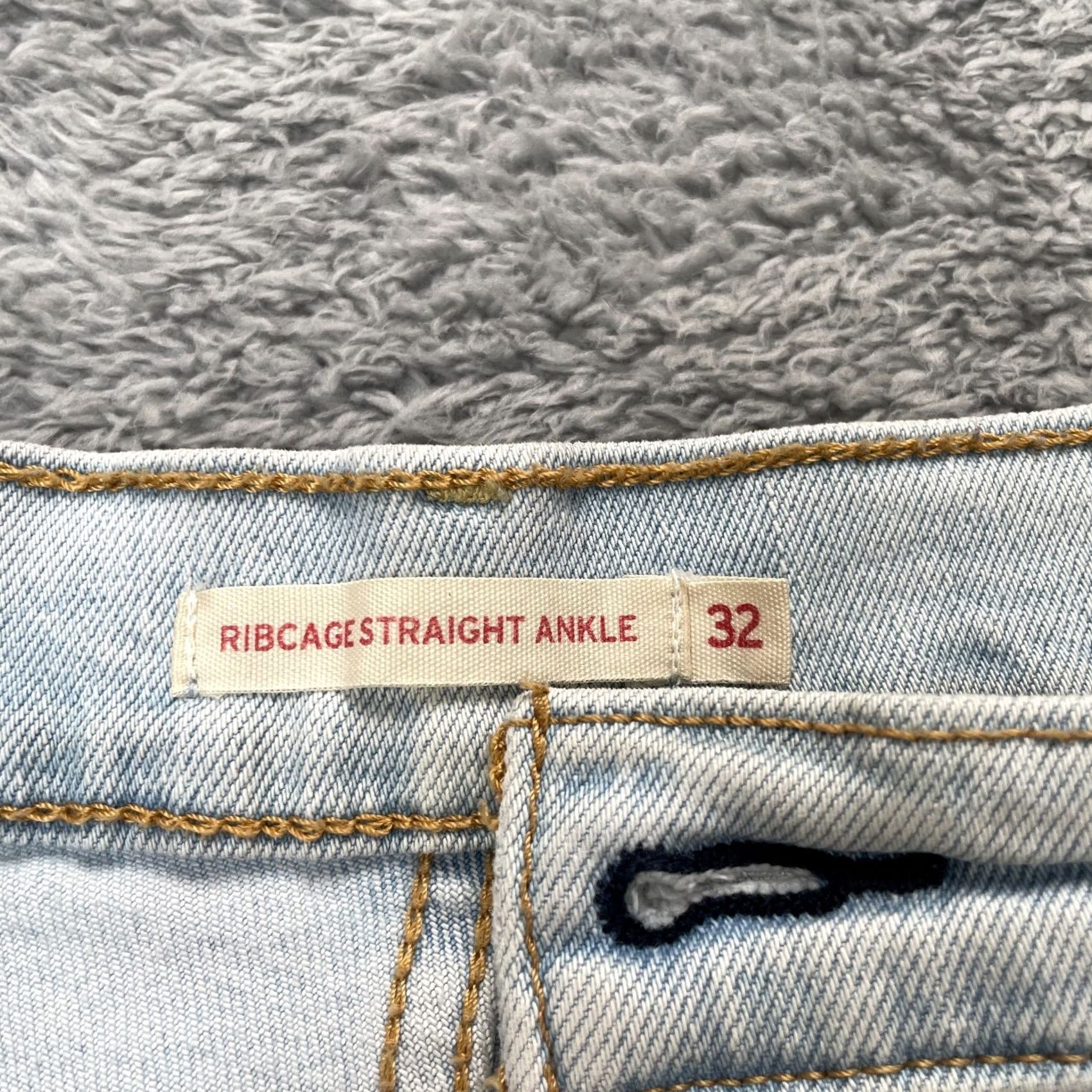 Levi's Levi's Jeans Womens 32 Blue Ribcage Straight Ankle Denim Cotton Logo Medium Wash Jeans Size 24" / US 00 / IT 34 - 3 Thumbnail