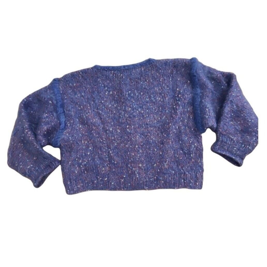 Handmade Hand Knit W's M/L Mohair Wool Oversized Sweater Drop Sleeve Size ONE SIZE - 2 Thumbnail