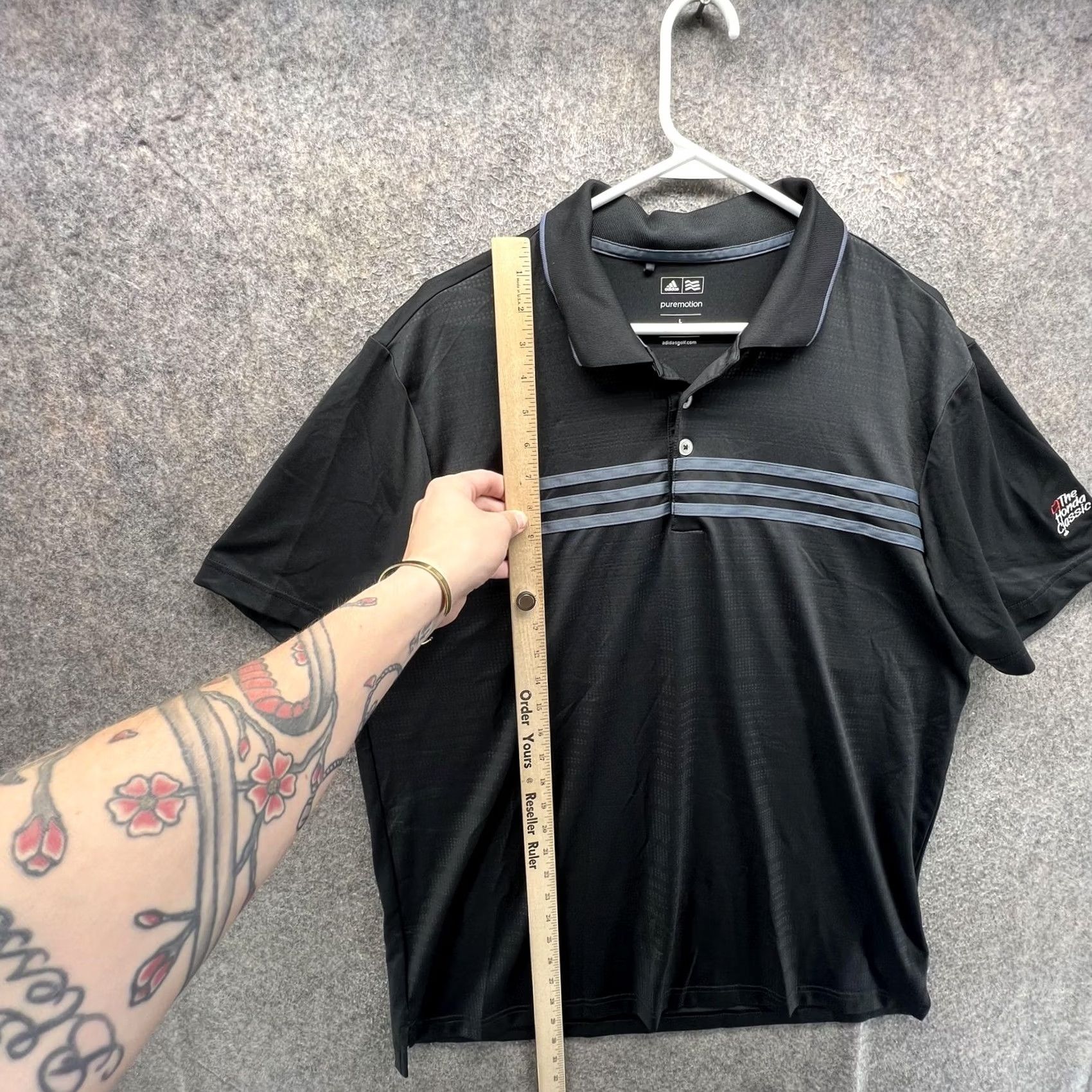 Adidas Adidas Golf Polo Shirt Mens Large Black Stripe Puremotion Honda Classic Golf Shirt Size US L / EU 52-54 / 3 - 4 Thumbnail