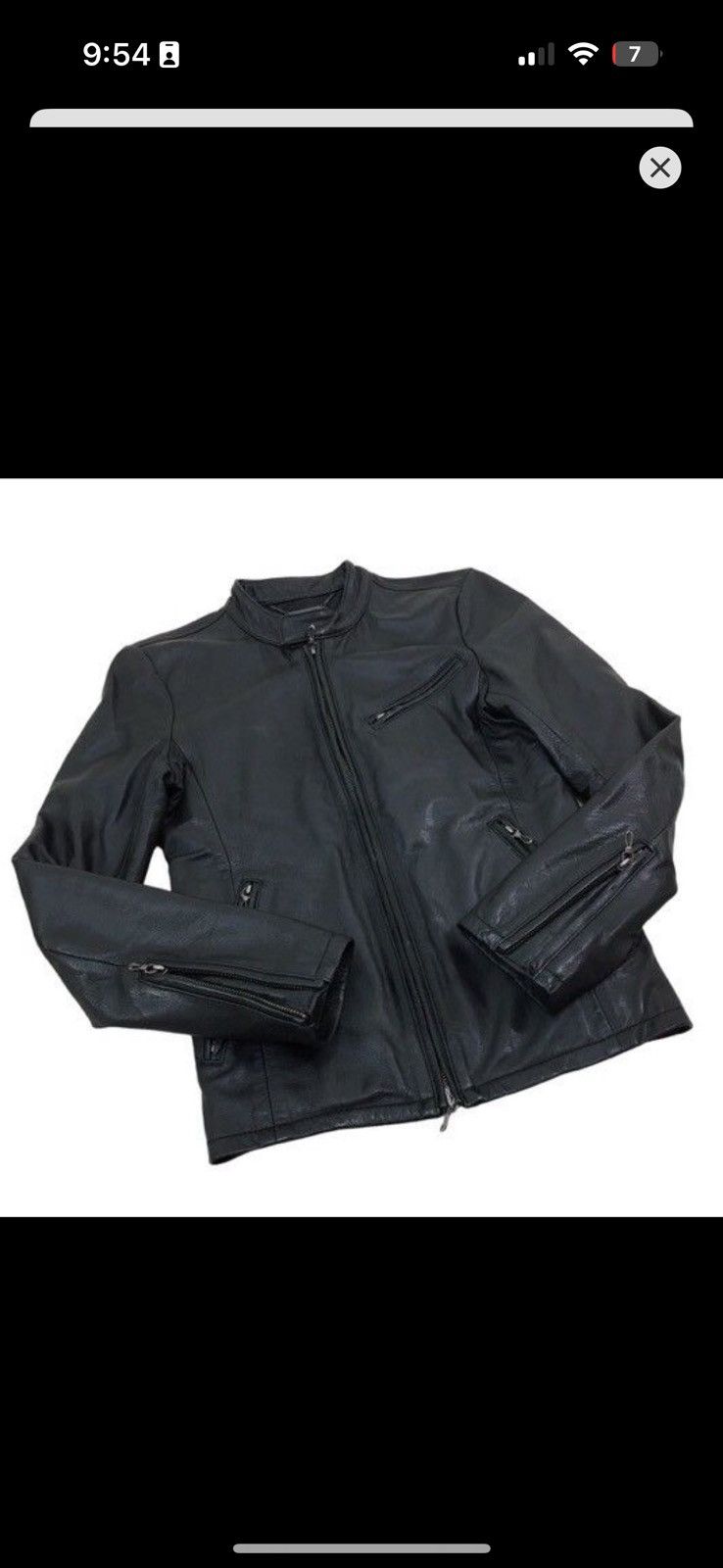 image of Gostar De Fuga Leather Cowhide Single Riders Jacket in Black, Men's (Size Small)