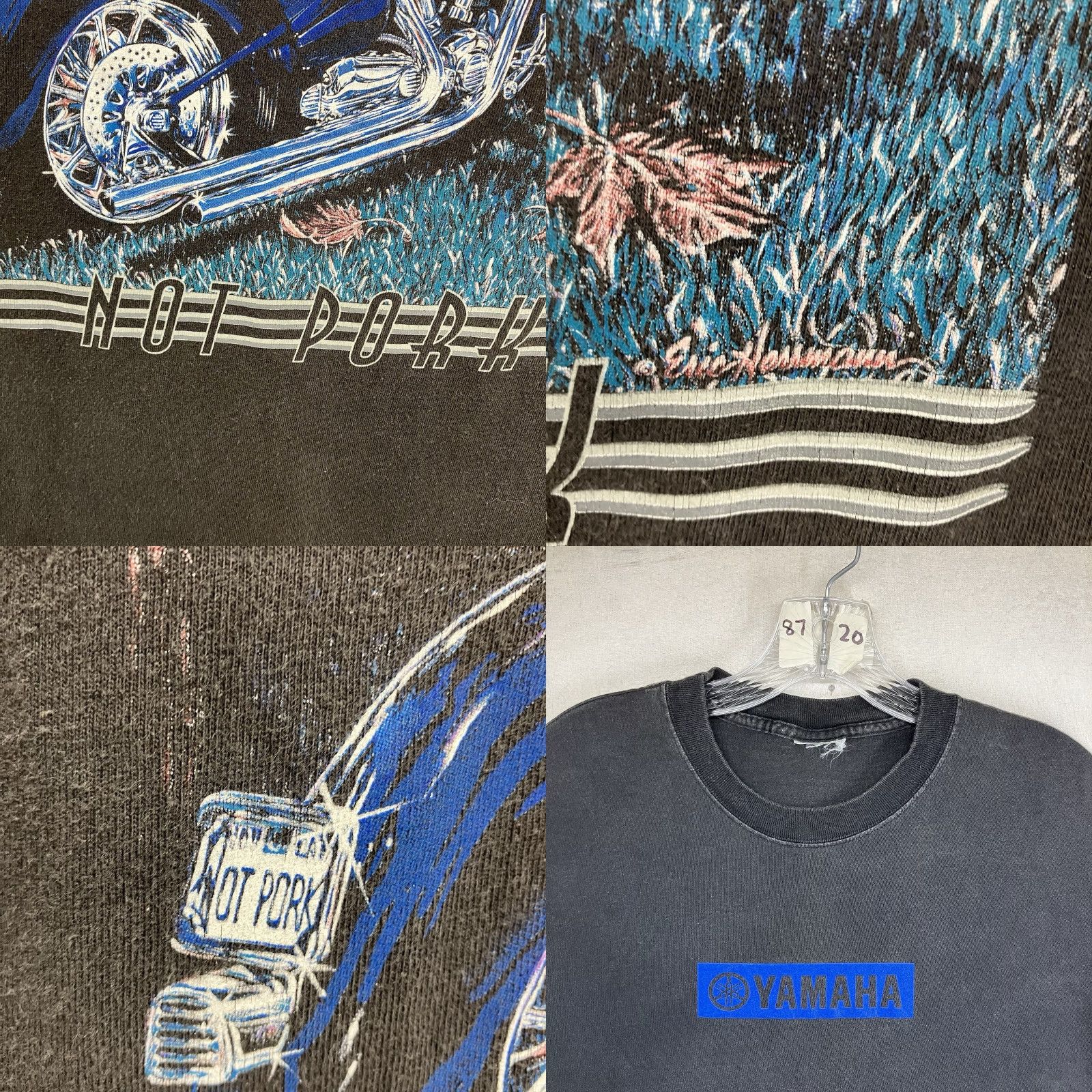 Yamaha VINTAGE Yamaha Motorcycle T-Shirt Men Small Black 90s Biker Eric Herrmann Oversized Size US S / EU 44-46 / 1 - 8 Thumbnail