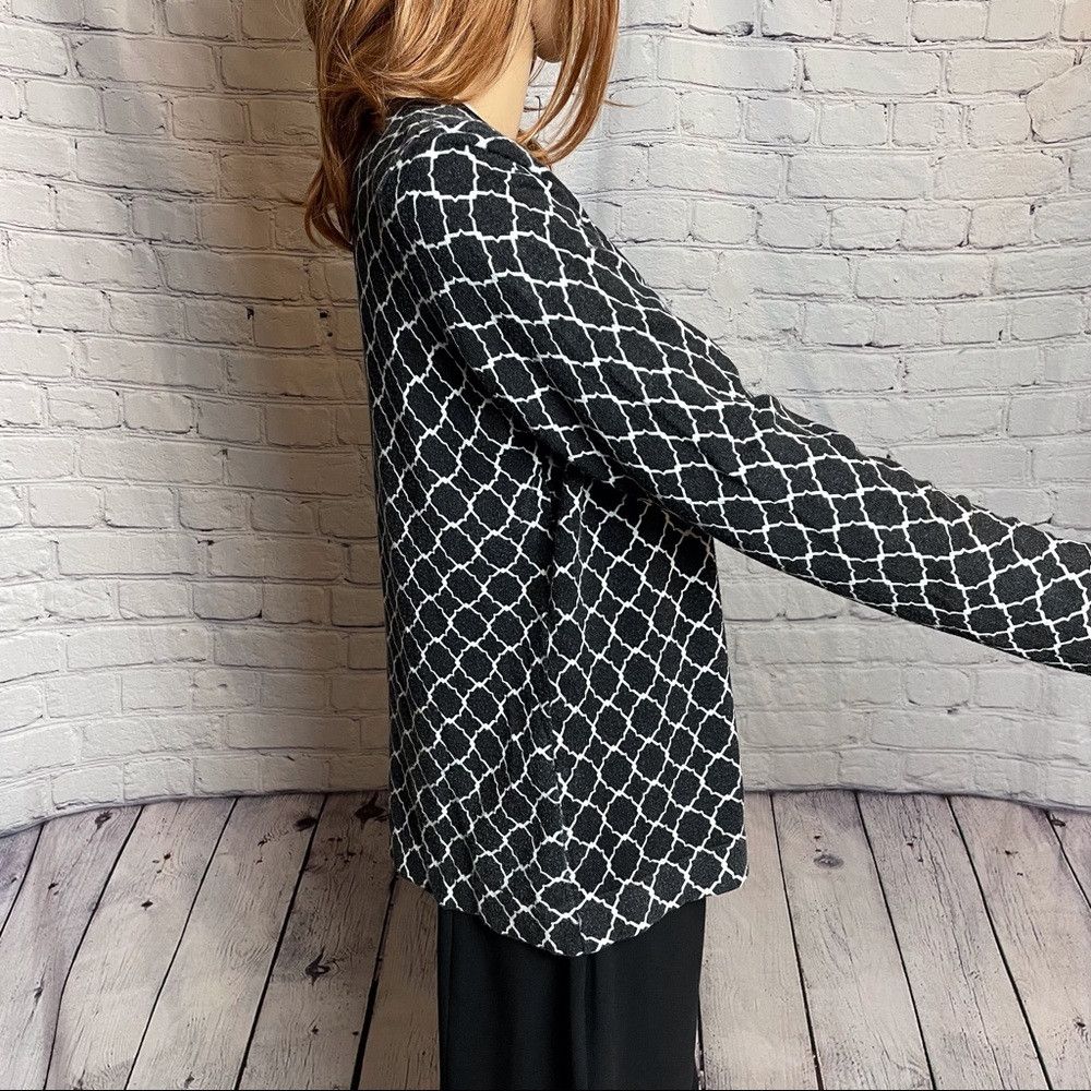 Other Charter Club Long Sleeve Button Front Cardigan Black White Size L / US 10 / IT 46 - 8 Thumbnail