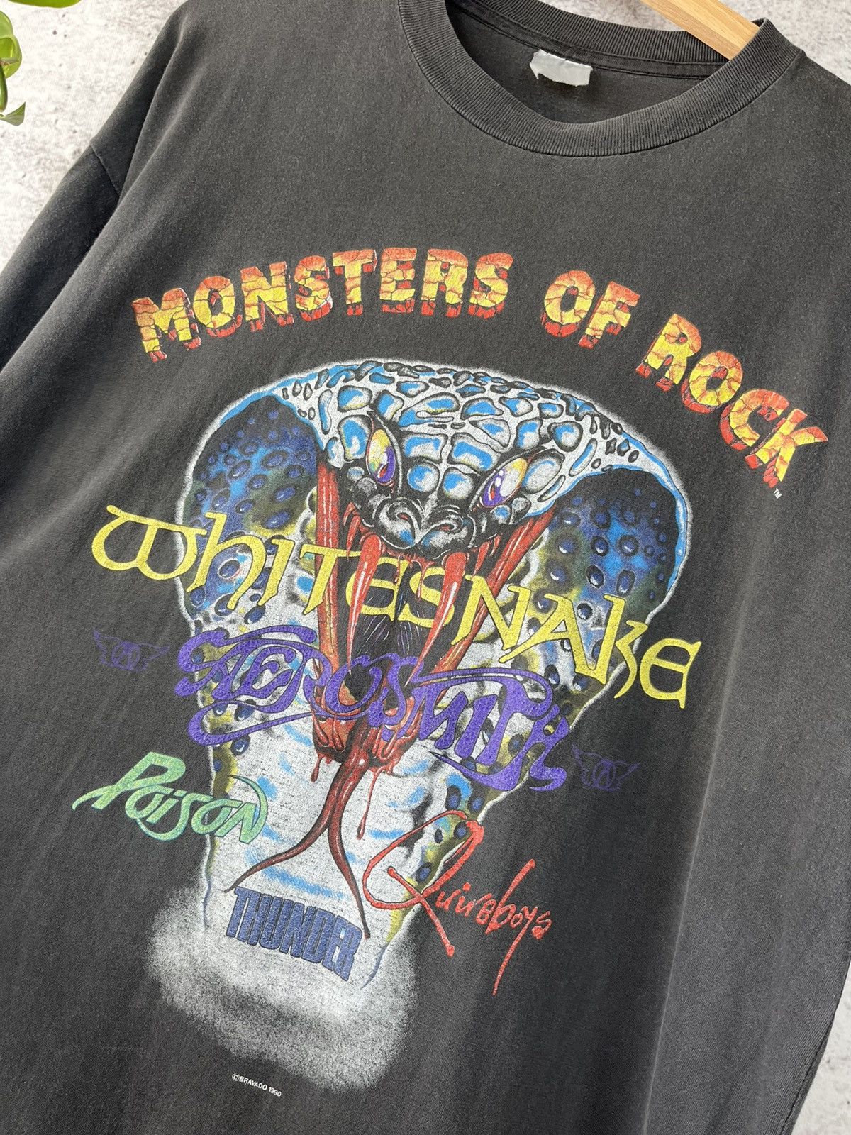 Vintage Monsters of Rock 1990 Donington Festival faded t-shirt XL Size US XL / EU 56 / 4 - 6 Thumbnail