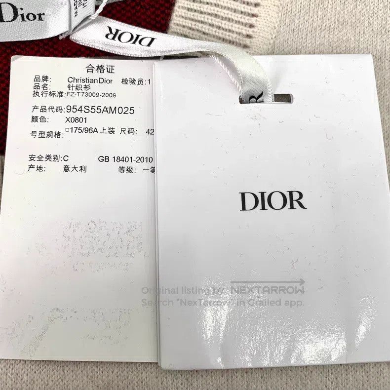Dior Dior Apricot-coloured love letter inlaid cashmere round-ne Size M / US 6-8 / IT 42-44 - 8 Thumbnail