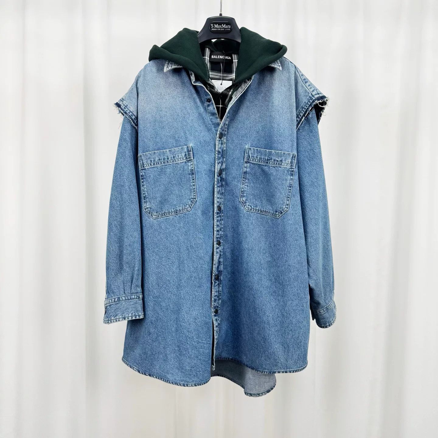 Balenciaga Balenciaga Two-Piece Check Denim Jacket Size US M / EU 48-50 / 2 - 1 Thumbnail