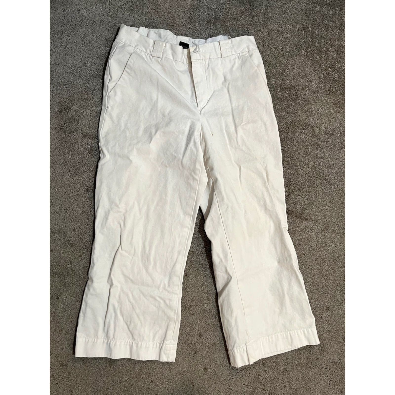 Gap Gap Capri Women's 6 Ivory Solid Cropped White Flaw 5-Pocket Design Zipper Button Cotton Nylon Lycra Classic Jeans Size ONE SIZE - 2 Thumbnail