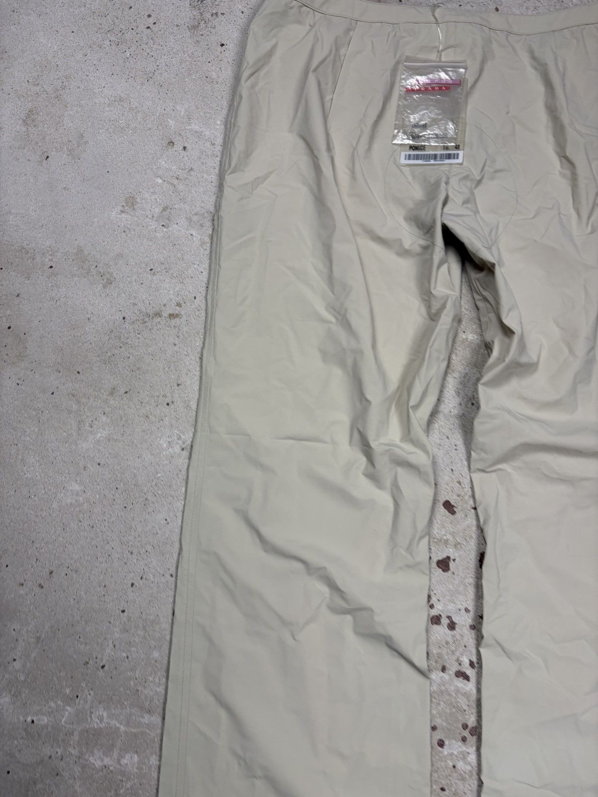 Prada DSWT 2000s Prada Sport Beige Baggy Red Tab Pants Linea Rossa Size 33" - 19 Thumbnail