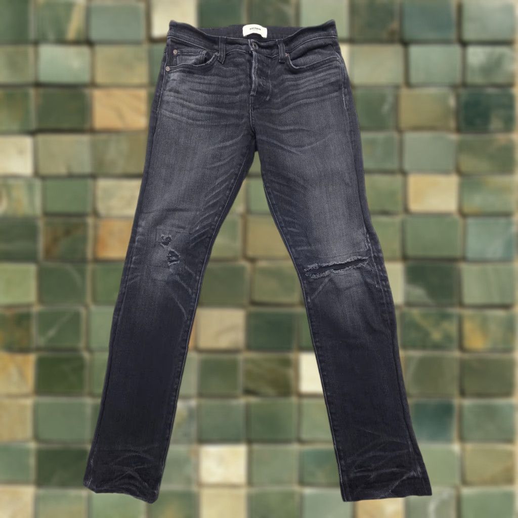 Vintage Baldwin Slim Jeans 29x30 Black Distressed USA Made Men's Size US 29 - 1 Thumbnail