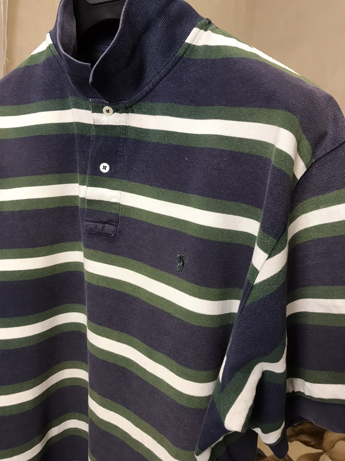 Polo Ralph Lauren 🔥 Ralph Lauren Faded Y2K Chief Keef Washed Polo Striped Size US XXL / EU 58 / 5 - 7 Thumbnail