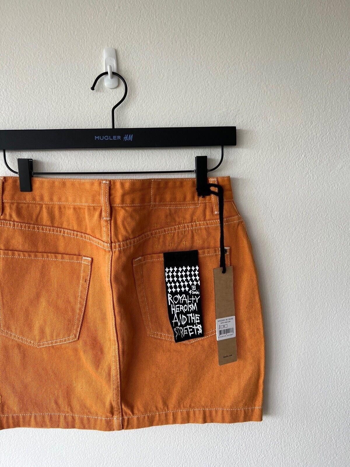 Ksubi new Ksubi womens denim skirt super x mini 29 11 flame orange Size 32" / US 10 / IT 46 - 4 Thumbnail