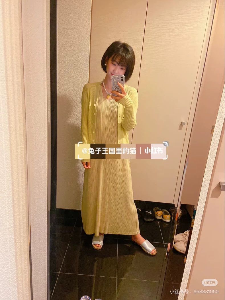 Issey Miyake Issey Miyake size:3 Light yellow dress Size M / US 6-8 / IT 42-44 - 5 Thumbnail