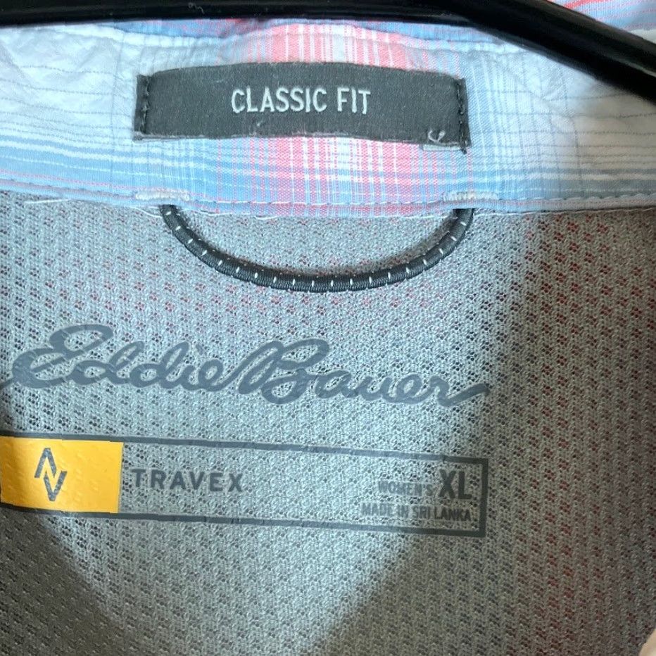 Eddie Bauer VINTAGE Eddie Bauer Womens Shirt Travex Pink Plaid Button Down Classic Fit Stretch XL Size XL / US 12-14 / IT 48-50 - 6 Thumbnail