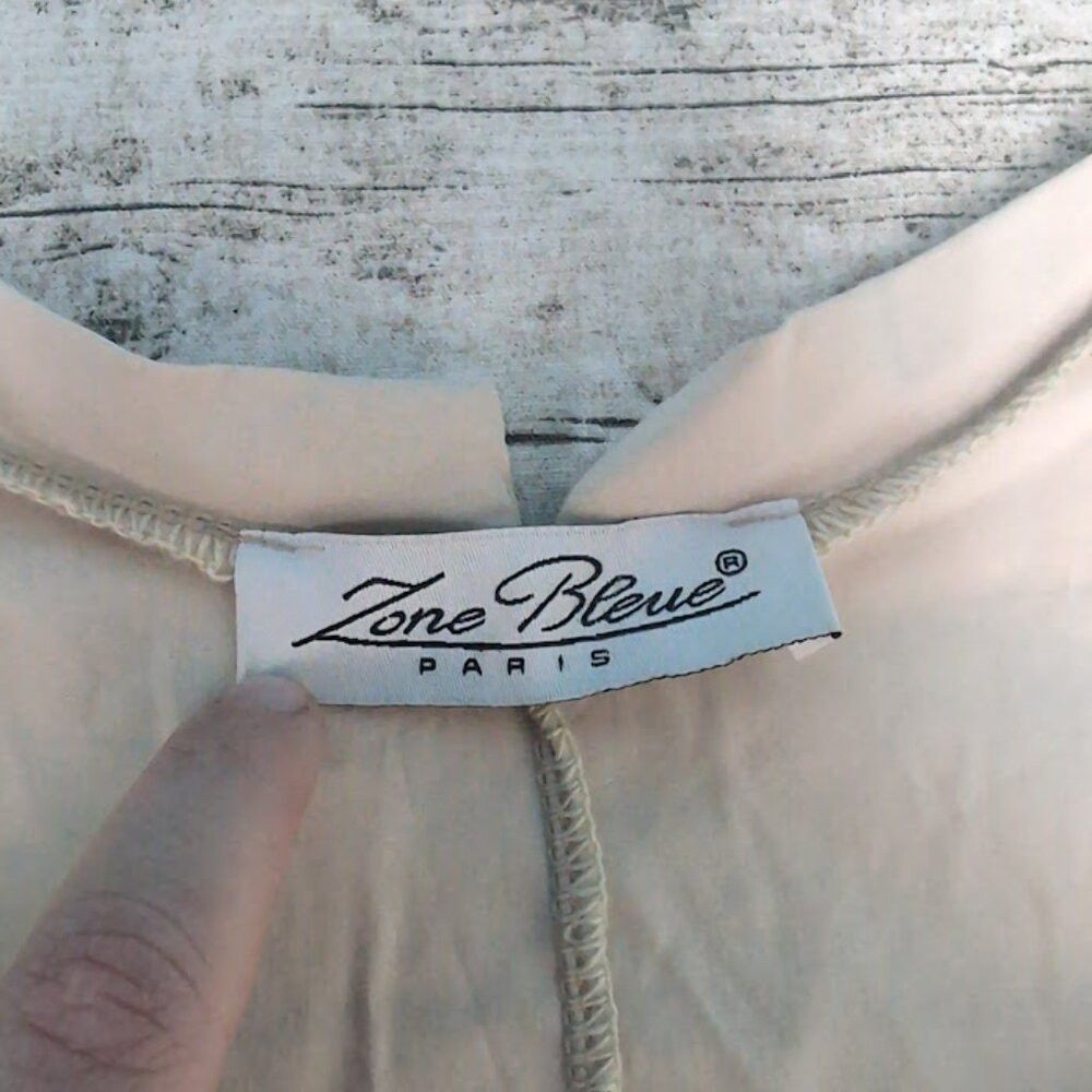 Other Zone Bleue Beige Textured Boho Midi Dress Size ONE SIZE - 3 Thumbnail