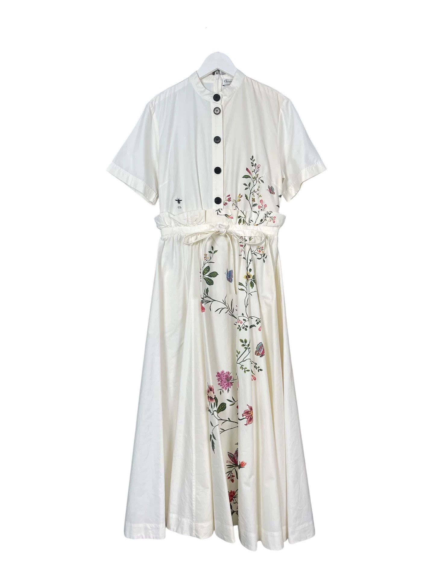 Dior Dior Bee Floral Embroidered Midi Dress Size 36 Size XS / US 0-2 / IT 36-38 - 1 Thumbnail