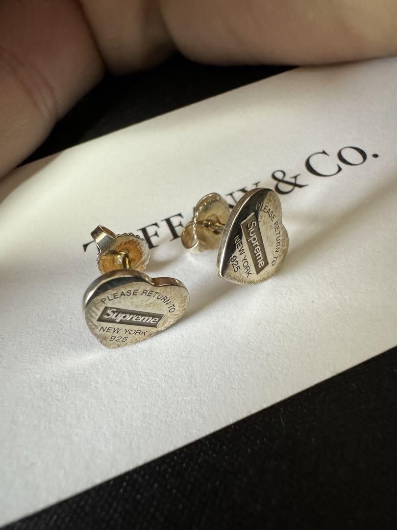 Supreme/Tiffany Heart Tag Stud Earrings 【公式通販】