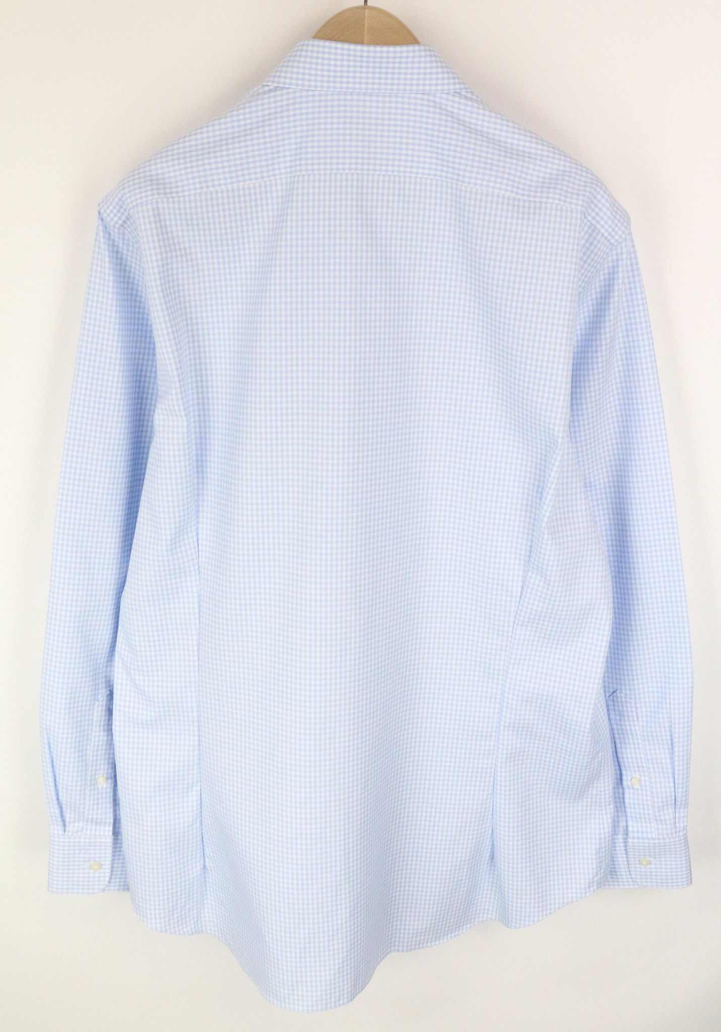 Suitsupply 45 Slim Blue Cotton Checked Button-Up 72844 Size 44R - 2 Thumbnail